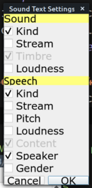 Sound Text Settings